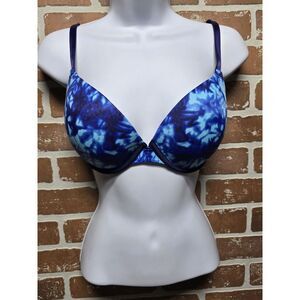 PINK Victoria's Secret Blue / Aqua Geometric 32DD  Underwire Bra